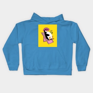 Penguin Summer Sunset Vacation Kids Hoodie